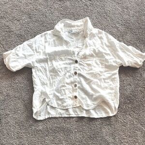 Zara Cream Button-Down Shirt, Women’s Small